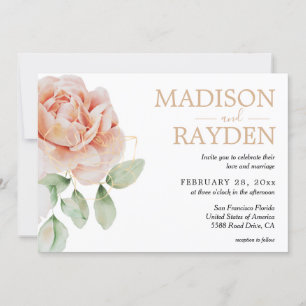 Invitation Ressort Floral Aquarelle Simple Mariage moderne