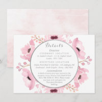 Ressort rose aquarelle Floral Détails du Mariage