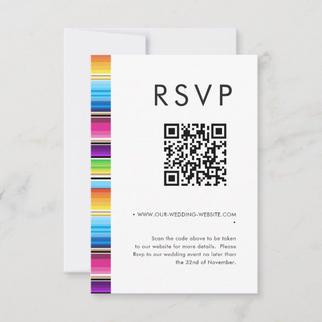 Invitation Ressort série | Code QR mariage RSVP (Devant)