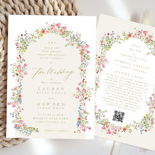 Invitation ressort tout en un RSVP DETAILS mariage arc fleuri