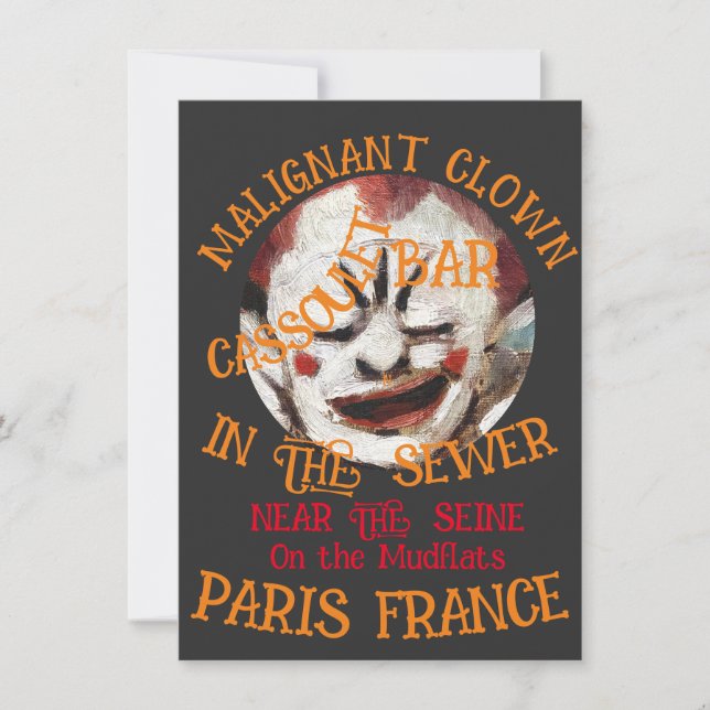 Invitation Restaurant Bar à Tiki Club de Nuit Clown Toga 2024 (Devant)