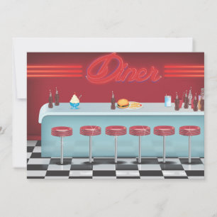 Invitation Restaurant Diner Américain Tout Américain