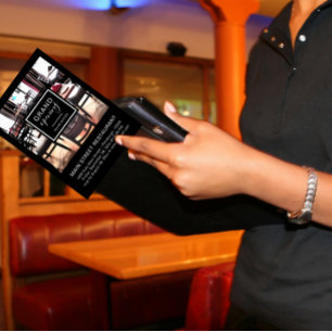 Invitation Restaurant noir et blanc Grand ouverture photo