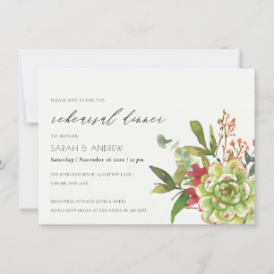 INVITATION RESTAURANT SUCCULENT CACTUS WATERCOLOR REHEARSAL D