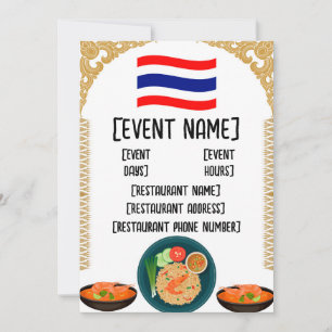 Invitation Restaurant thaïlandais événements et inaugurations