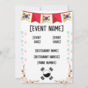 Invitation Restauration coréenne et inauguration