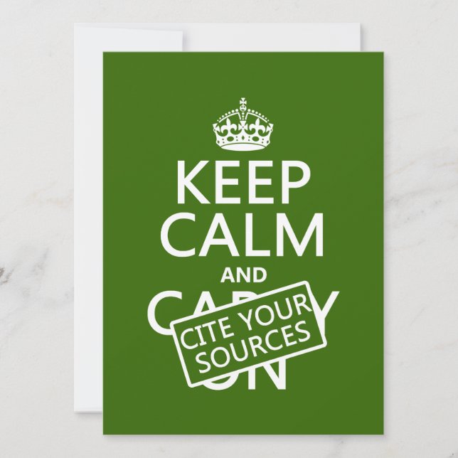 Invitation Restez calme et citez vos sources (dans n'importe  (Devant)