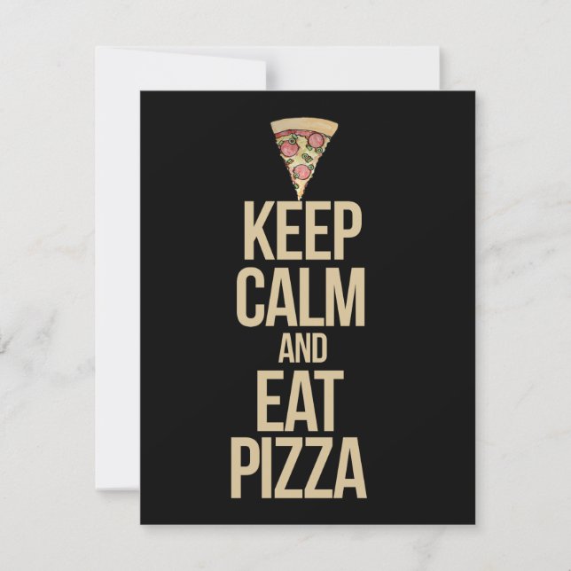 Invitation Restez calme et mangez de la pizza (Devant)