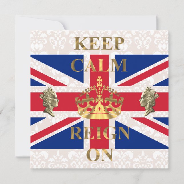 Invitation Restez calme et règnez le jubilé royal (Devant)