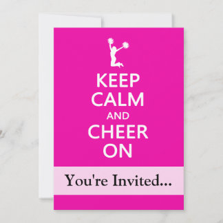 Invitation Restez calmes et aimez, rose Pom-pom girl