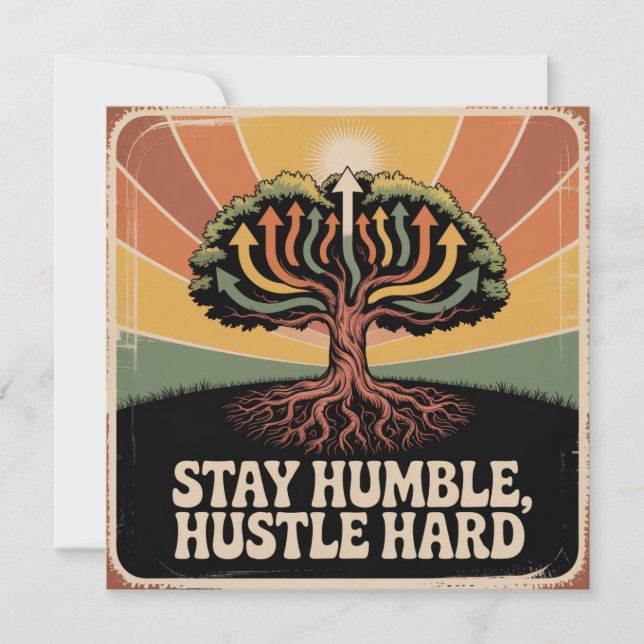 Invitation Restez humble, travaillez dur (Devant)