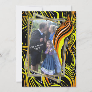 Invitation Résumés créatifs en noir, orange et blanc sans fil