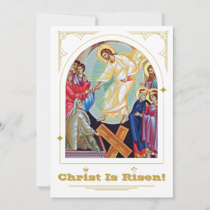Invitation Résurrection du Christ "Anastasis" Pâques orthodox