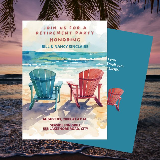 Invitation Retirement Party Beach Theme Casual Fun (Retirement Party Beach Theme Casual Fun Invitation)