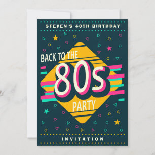 Invitation Retour à la fête d'anniversaire des années 80