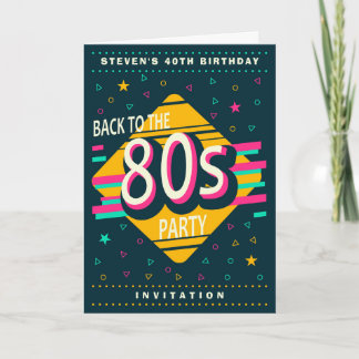 Invitation Retour à la fête d'anniversaire des années 80