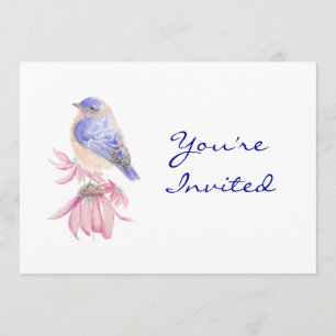 Invitation Retour à la nature, oiseau bleu, oiseaux, fête d'a