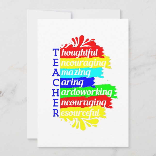 Invitation retour à l'appréciation du professeur d'école (Devant)