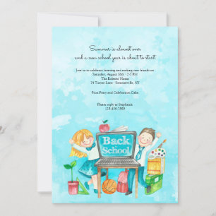 Invitation Retour à l'aquarelle scolaire