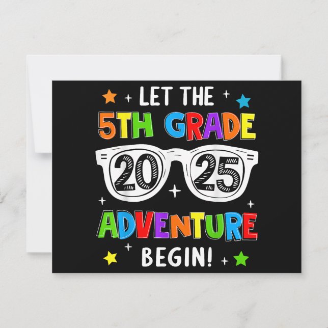 Invitation Retour à l'école 2025 Que l'aventure en 5e année c (Devant)