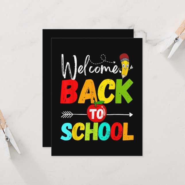 Invitation Retour à l'école 2026 Enseignants Élèves  (Devant/Arrière en situation)