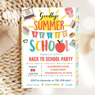 Invitation Retour À L'École Adieu Été Bonjour École