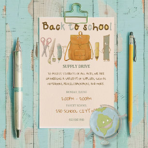 Invitation Retour à l'école Amis Approvisionnement Drive Fund