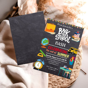 Invitation Retour à l'école bash à la fin de la fête d'été
