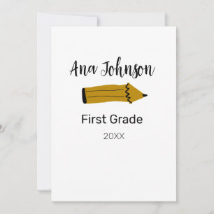 Invitation Retour à l'école crayon ajouter nom niveau classe