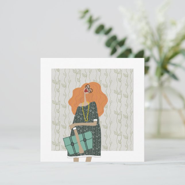 Invitation Retour à l'école Mode fashionista Illustration (Debout devant)