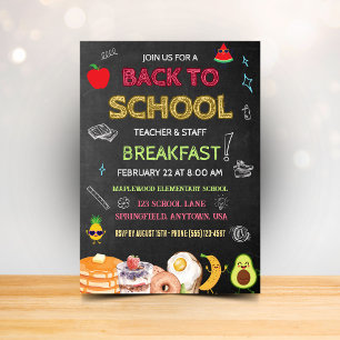 Invitation Retour à l'école Petit déjeuner de l'enseignant Ap