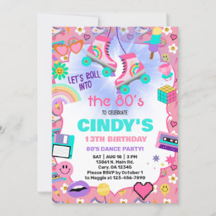 Invitation Retour à l'invitation d'anniversaire du patinage à