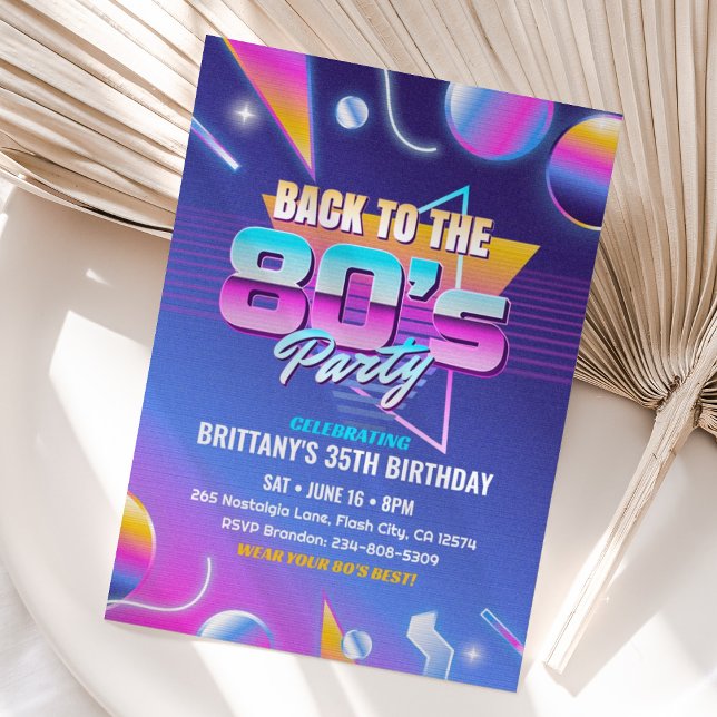 Invitation Retour à l'invitation de fête d'anniversaire des a (Créateur téléchargé)