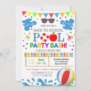 Invitation Retour à l'invitation de la fête de la piscine sco