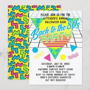 Invitation Retour aux années 80 Géométrie 1980 Soirs