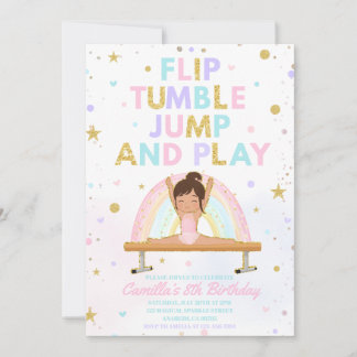 Invitation Retourner Culbuter Sauter et Jouer Gymnastique Tou
