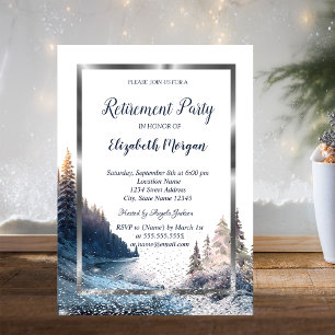 Invitation Retrait du paysage de la trame d'argent Confetti