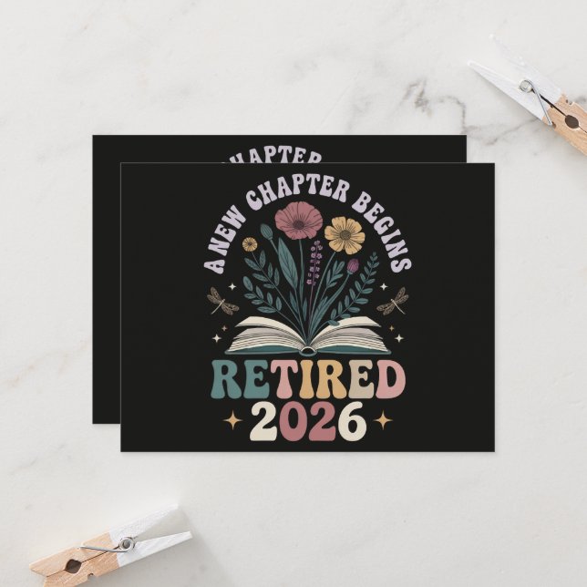Invitation Retraité 2026 Un Nouveau Chapitre Commence (Devant/Arrière en situation)