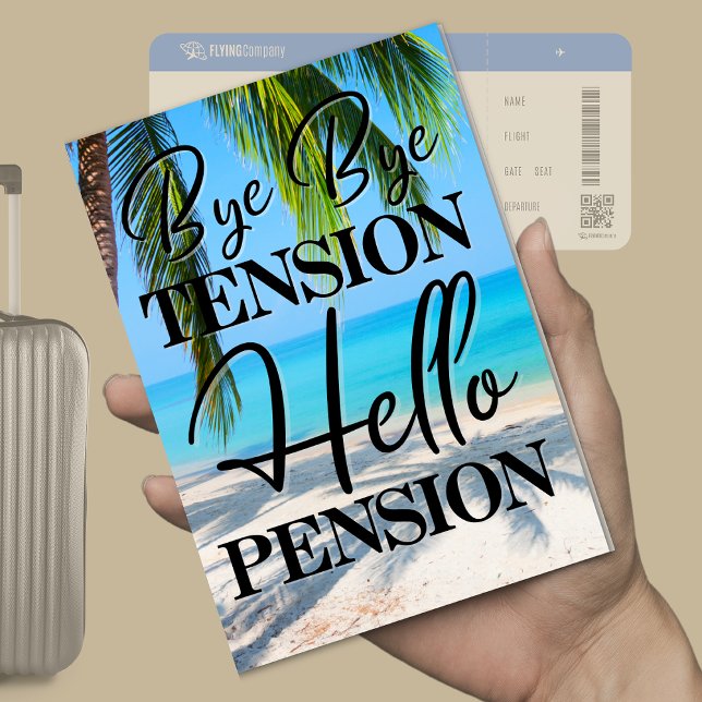 Invitation Retraite Beach Scène Bye Bye Tension Party (Créateur téléchargé)