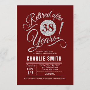 Invitation Retraite - Burgundy Maroon Silver