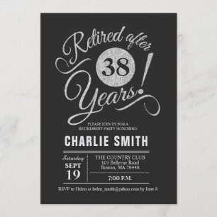 Invitation Retraite - Chalkboard Black Silver