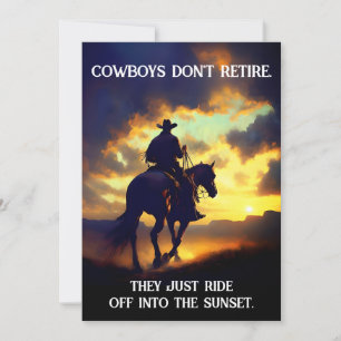 Invitation Retraite Cowboy, Cheval et Coucher de soleil