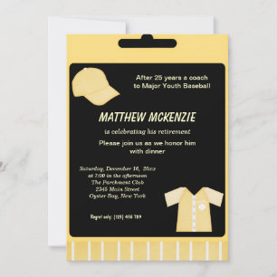Invitation Retraite de baseball