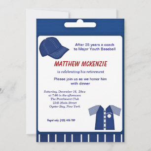 Invitation Retraite de baseball
