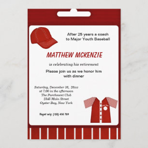 Invitation Retraite de baseball