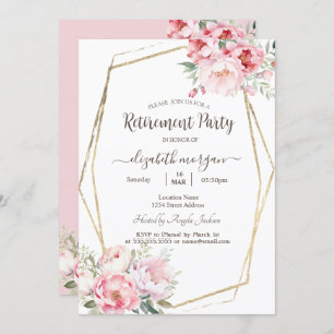Invitation Retraite de cadre Or Rose Blush