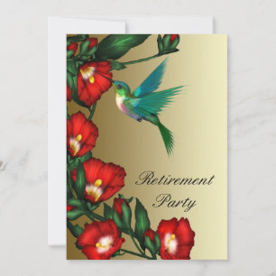 Invitation Retraite de femme au colibri rouge hibiscus