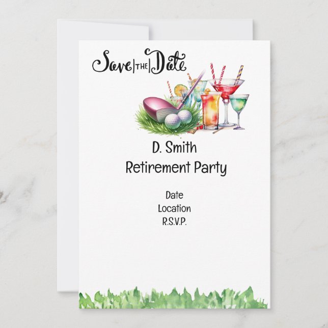 Invitation Retraite de golf pour femme golfeuse (Devant)