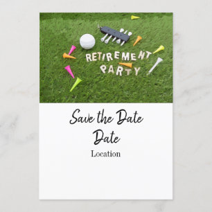 Invitation Retraite de golf sauvez la date avec des tee - shi