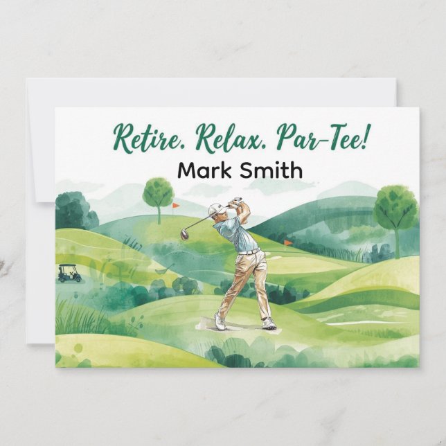 Invitation Retraite de golfeur par partie de golf sur le parc (Devant)